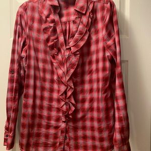 Express, soft, pink plaid shirt, large